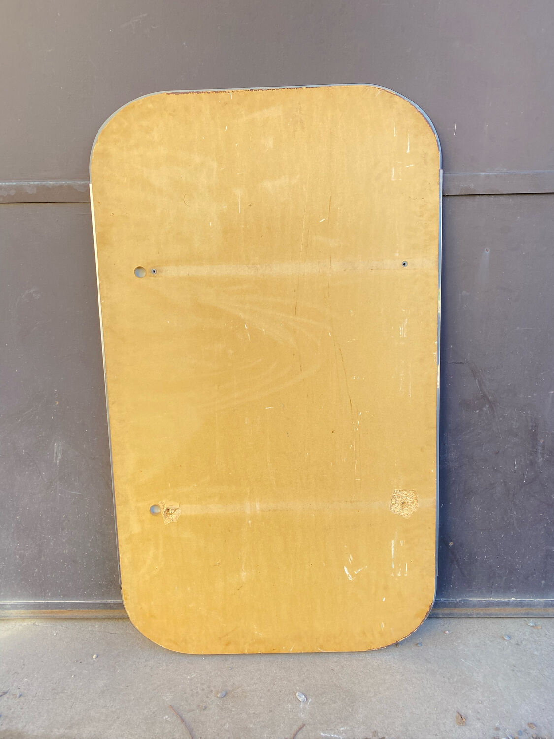 Smoked glass triptych mirror