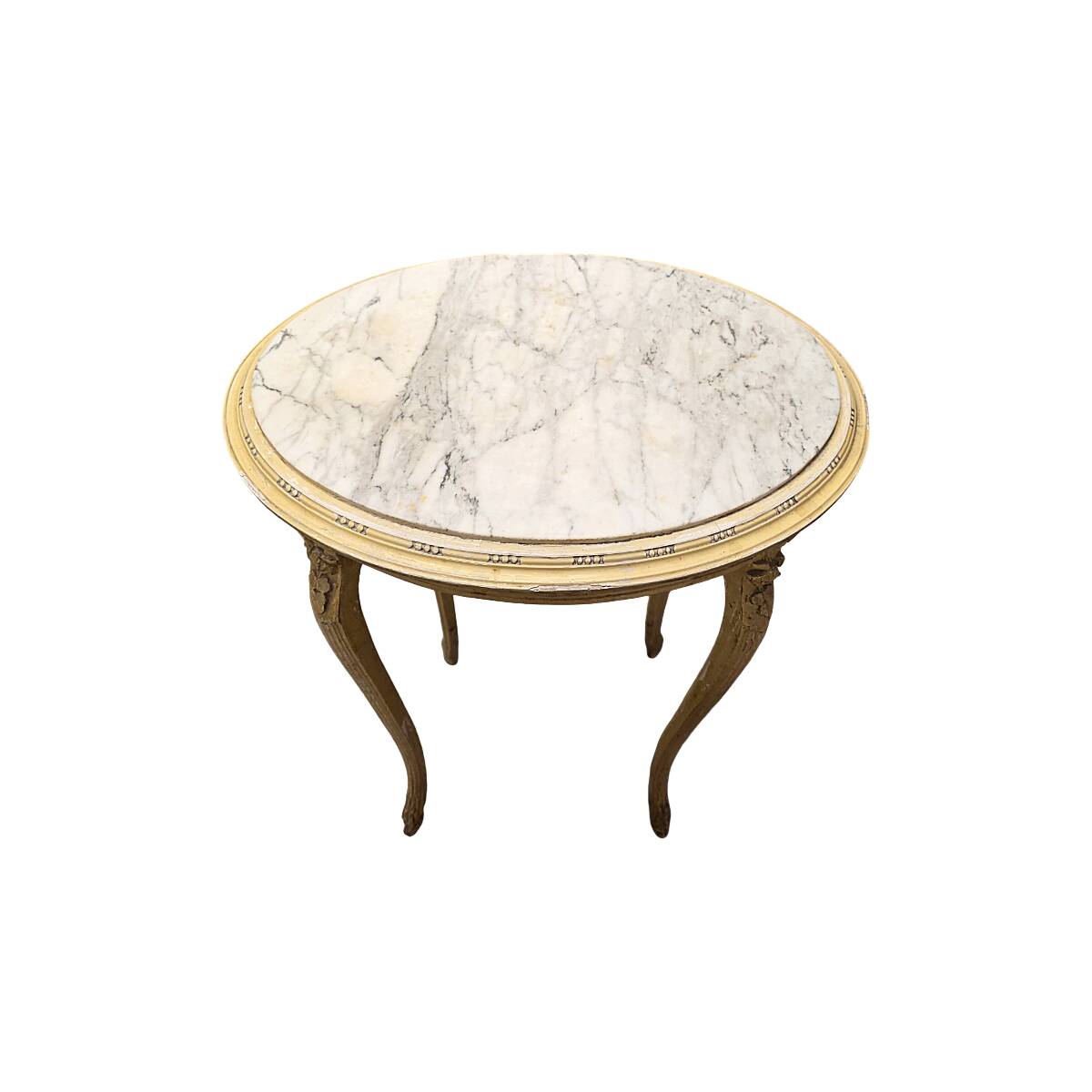 Antique French Classic Side Table with marble top, late 1800s