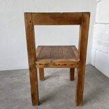 Brutalist pine chair