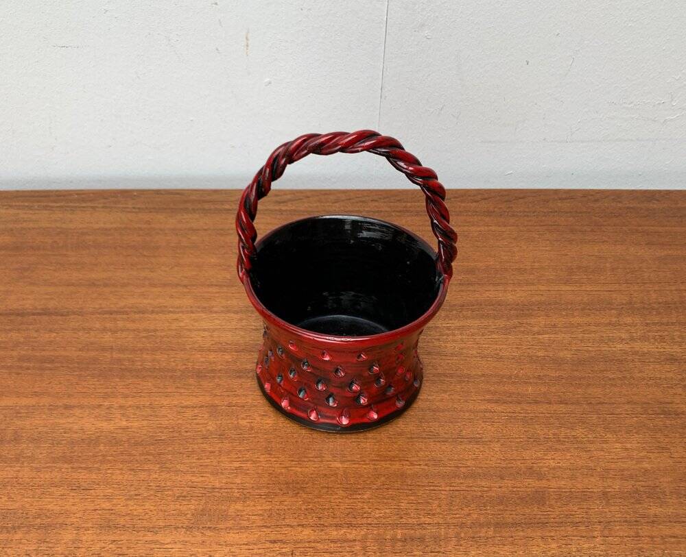 Italian ceramic vase Strawberries by Fratelli Fantullacci for Bitossi, 1960s