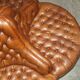 Leather Chesterfield tête-à-tête sofa, 4-seater