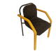 Vintage Beech Wood Dining Chair: 1970s Space Age Black Fabric