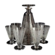 Baccarat lido 7 verres vin + carafe metal argente
