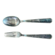 Antique Cutlery Fork & Spoon Silver Metal + Vintage Box Set #B337