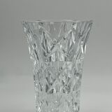 Flared vase in worked crystal