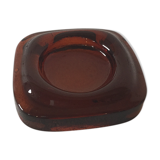 Brown glass ashtray
