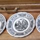 Set of 6 talking plates on "the language of flowers" in Gien earthenware