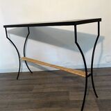 Vintage console in metal and rope