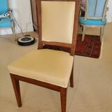 Set of 4 very elegant antique chairs in mahogany and imitation leather