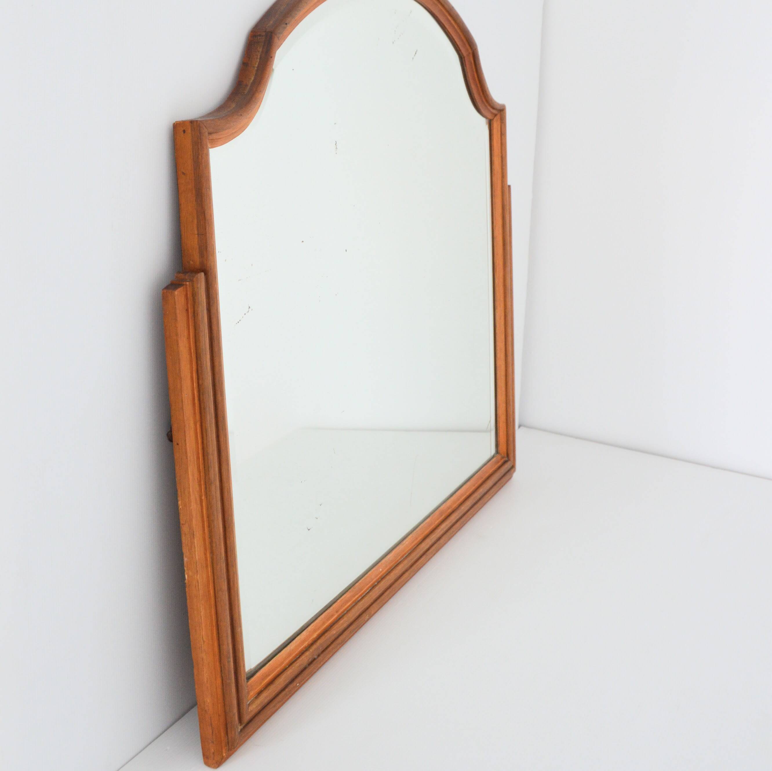 Antique bevelled mirror vintage 1930s