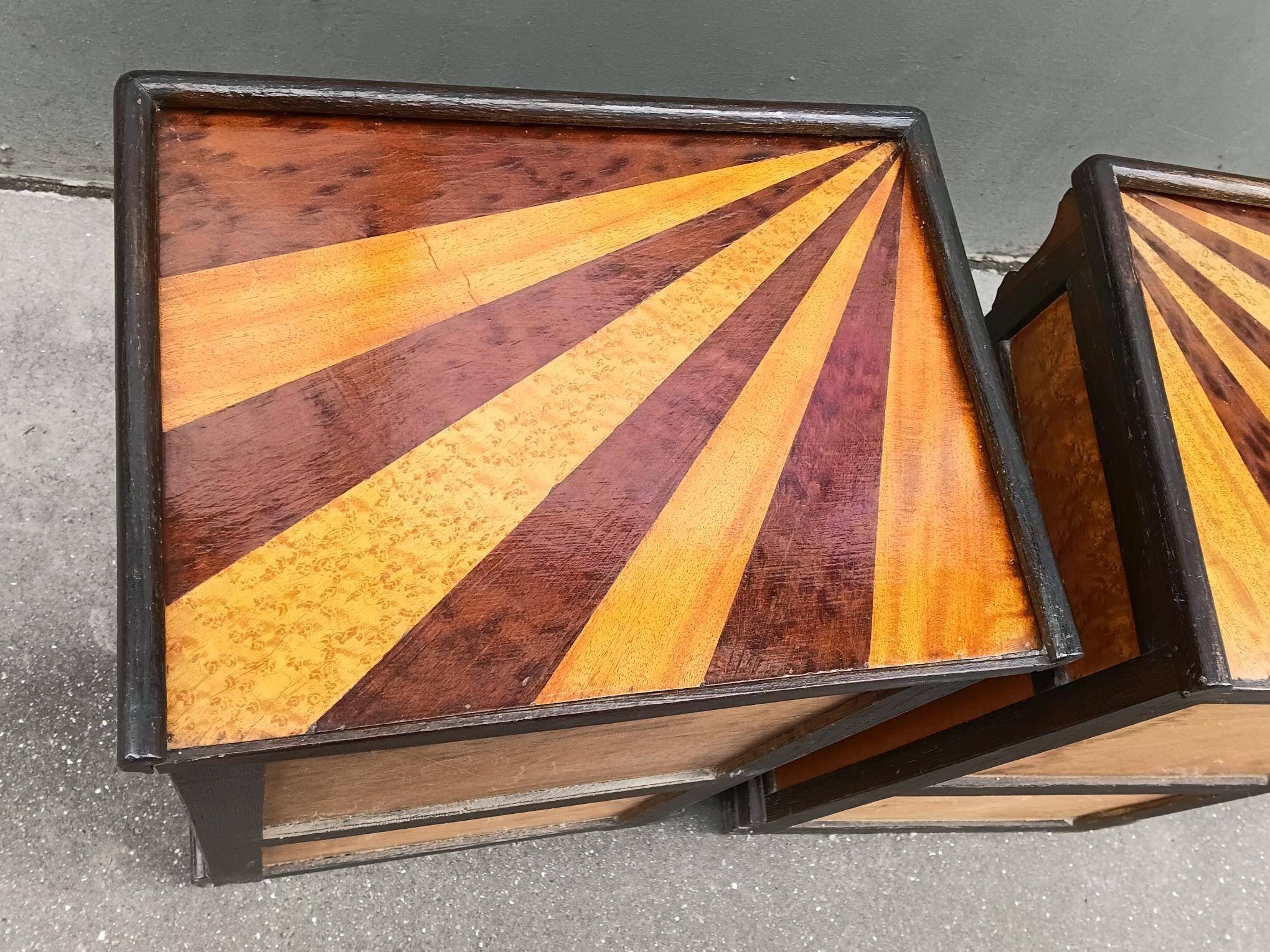 Pair of Art Deco bedside tables from the 1920s.