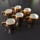 Lot de 6 mini mugs en porcelaine dorée