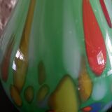 Vase soliflore vintage en verre soufflé multicolore