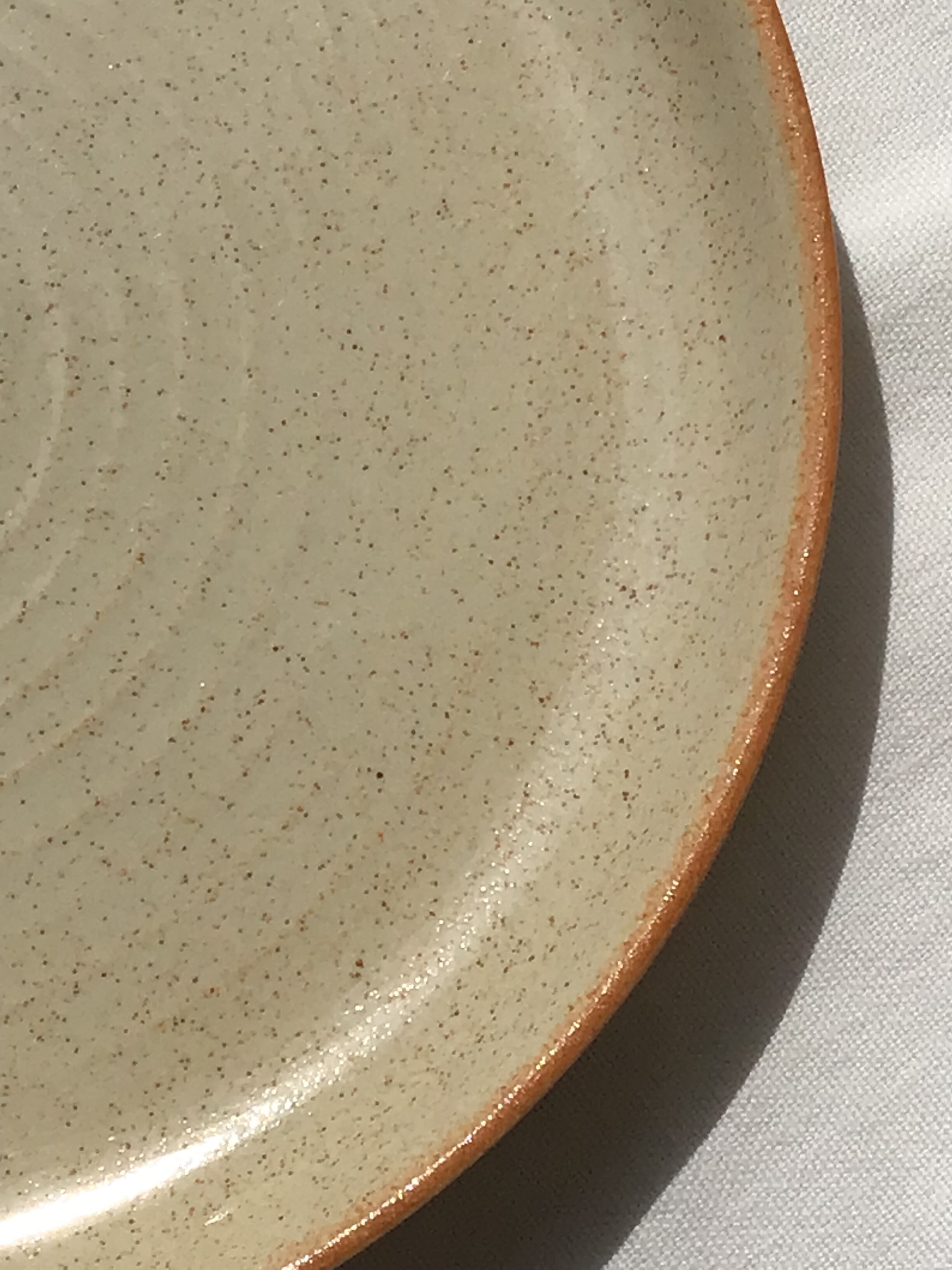 6 Plates dessert Beige sandstone red edge diameter 18cm