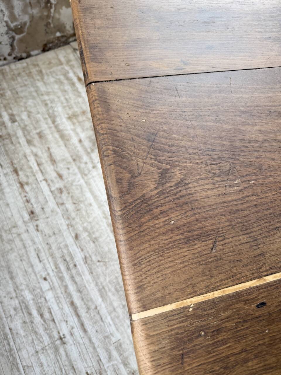 Large “square” oak farmhouse table 1950