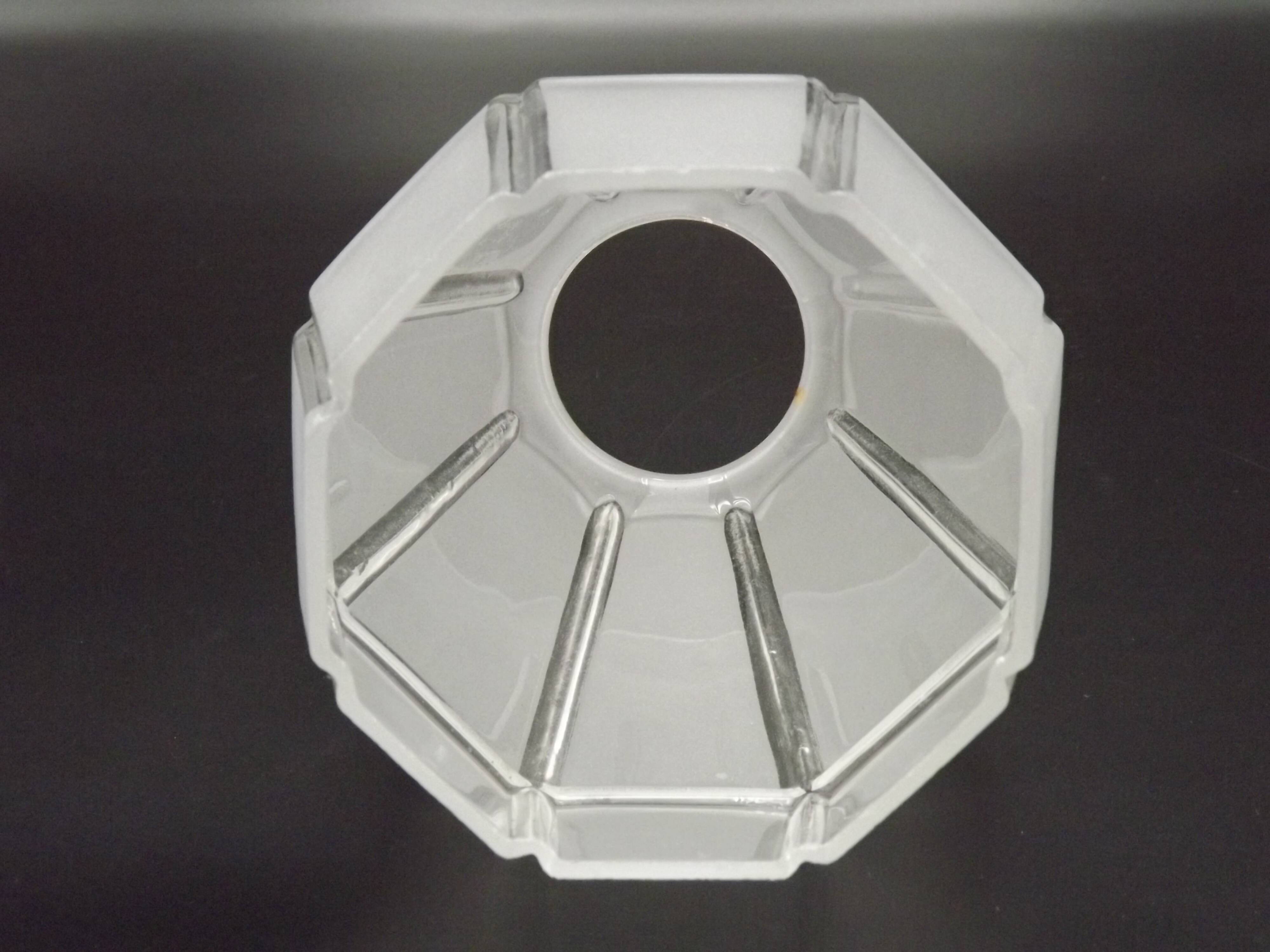 French Vintage Art Deco Replacement Shade With Grooved Abstract Design 0184