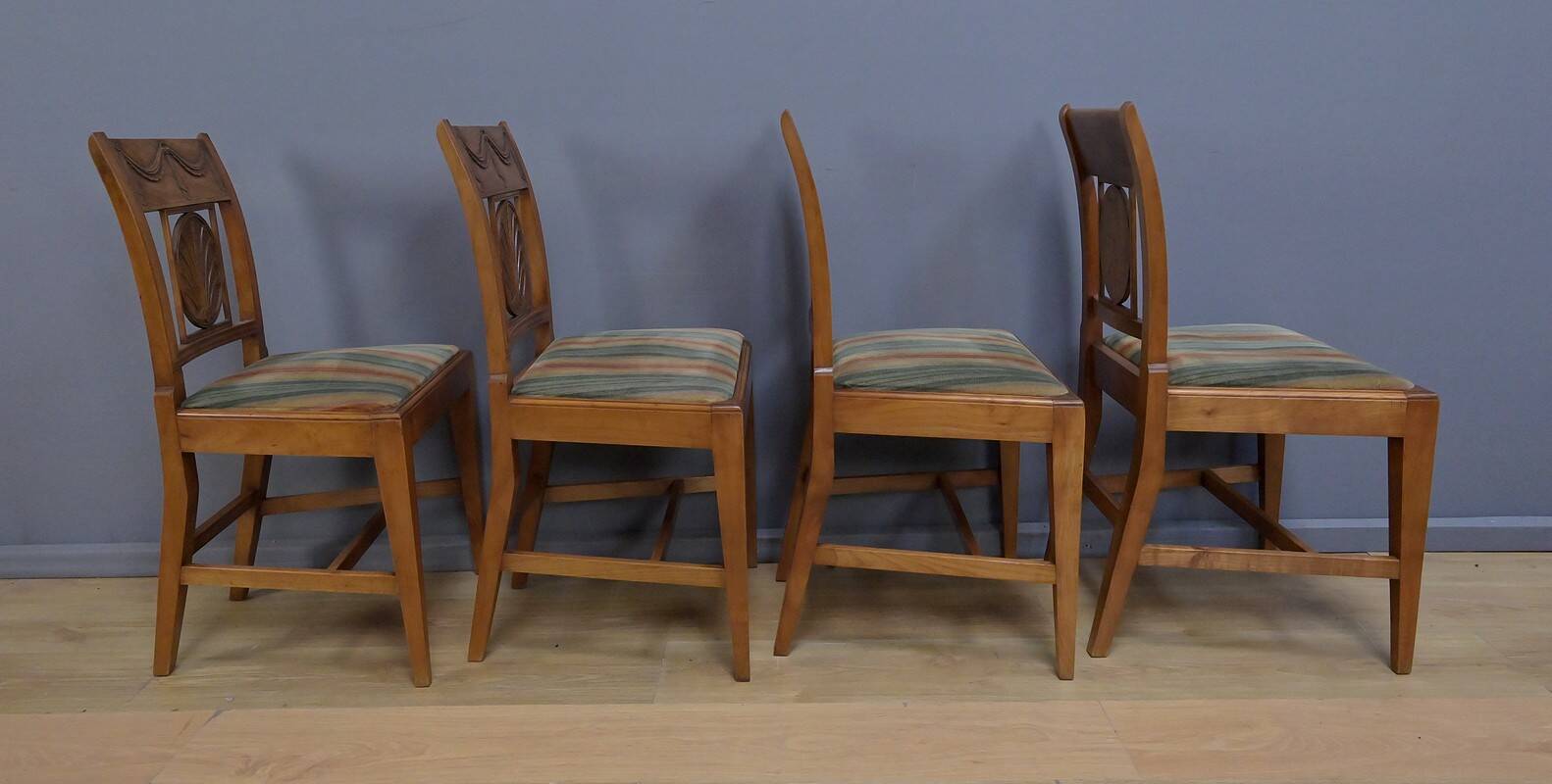 Set of 12 Provençal Chairs in Cherry Wood – Mid 20th Century