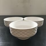 Set of 3 white slip bowls