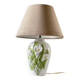 Italian ceramic lamp with arum flowers