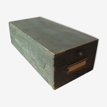 Old plug box storage box in wood and fabric 32 cm deco kitchen office