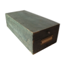 Ancienne boîte à fiche coffret de rangement en bois et tissu 32 cm déco cuisine bureau