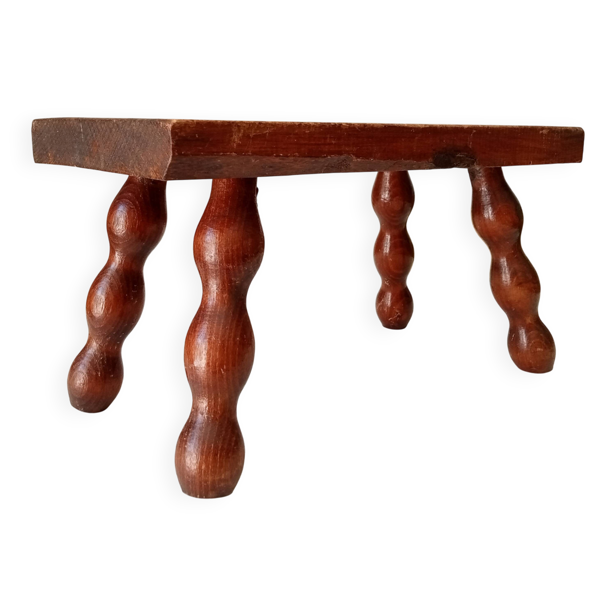 Vintage Bobbin Wood Plant Stool