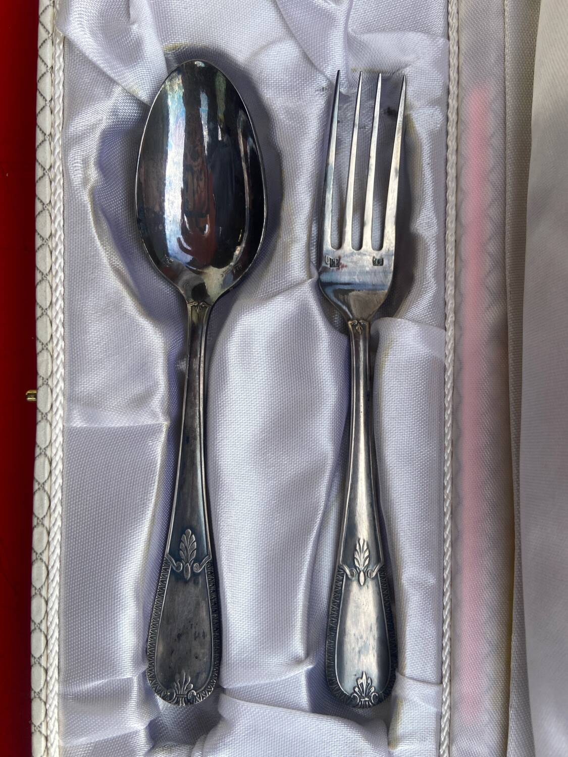 Baptismal cutlery with their box