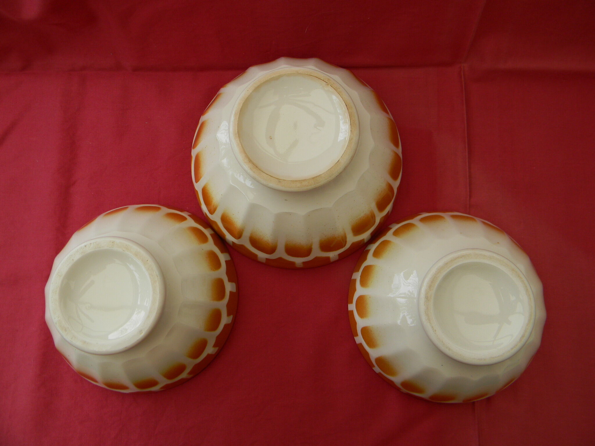Lot de 3 bols vintage en faïence