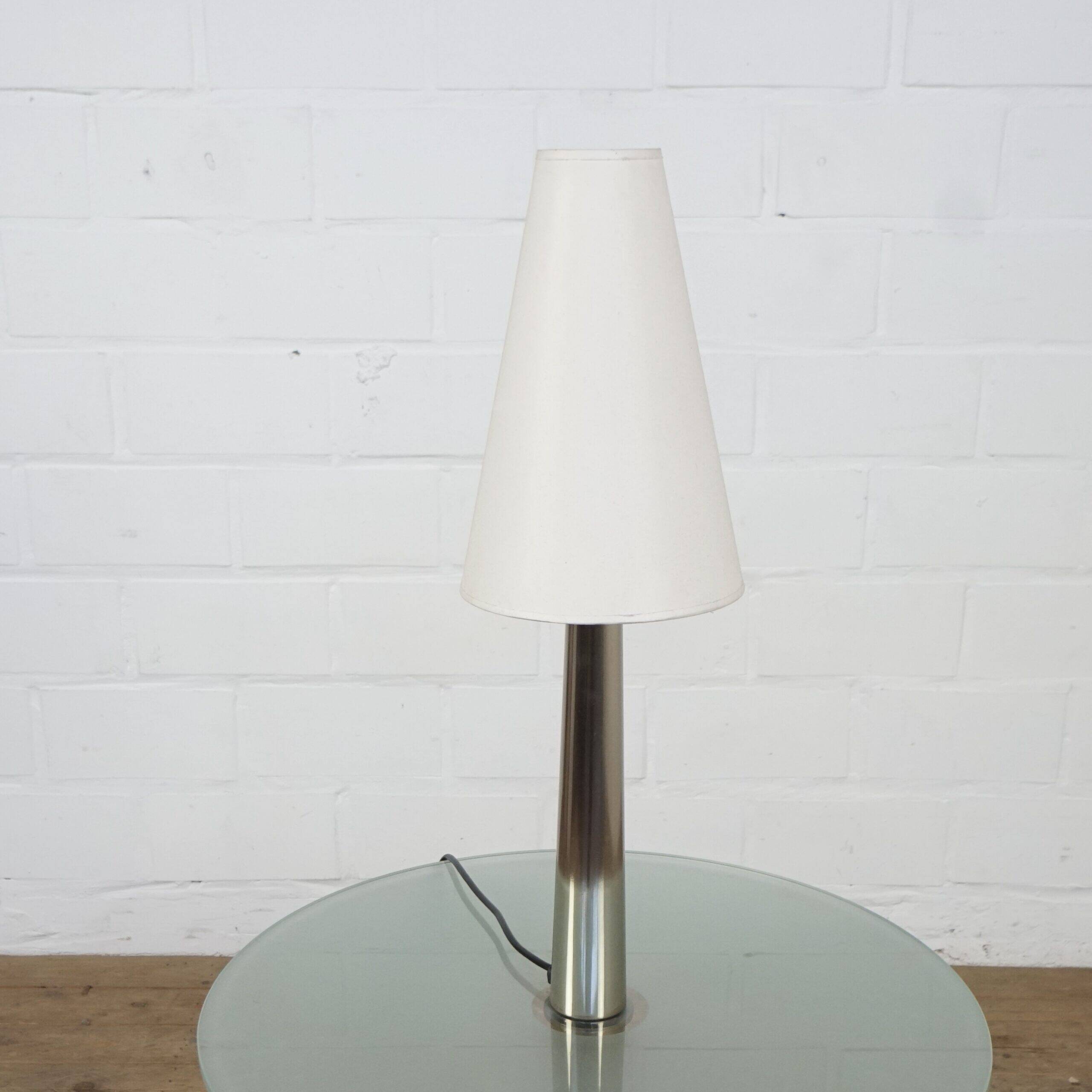 Postmodern side table with lamp