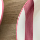 8 assiettes rayures rose
