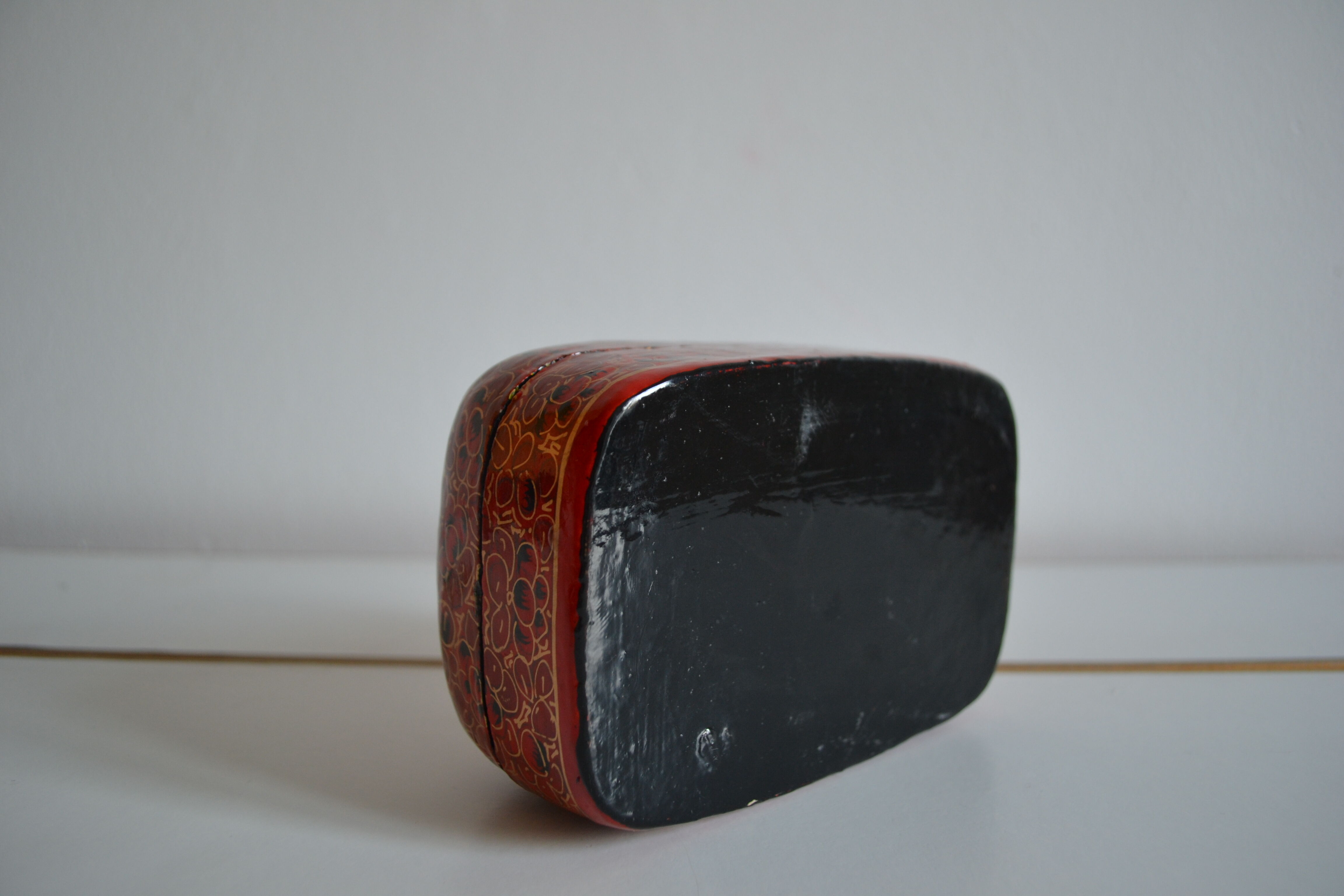 Boite a bijoux papier mache peint a la main inde xxe