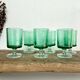 6 small emerald green LUMINARC glasses