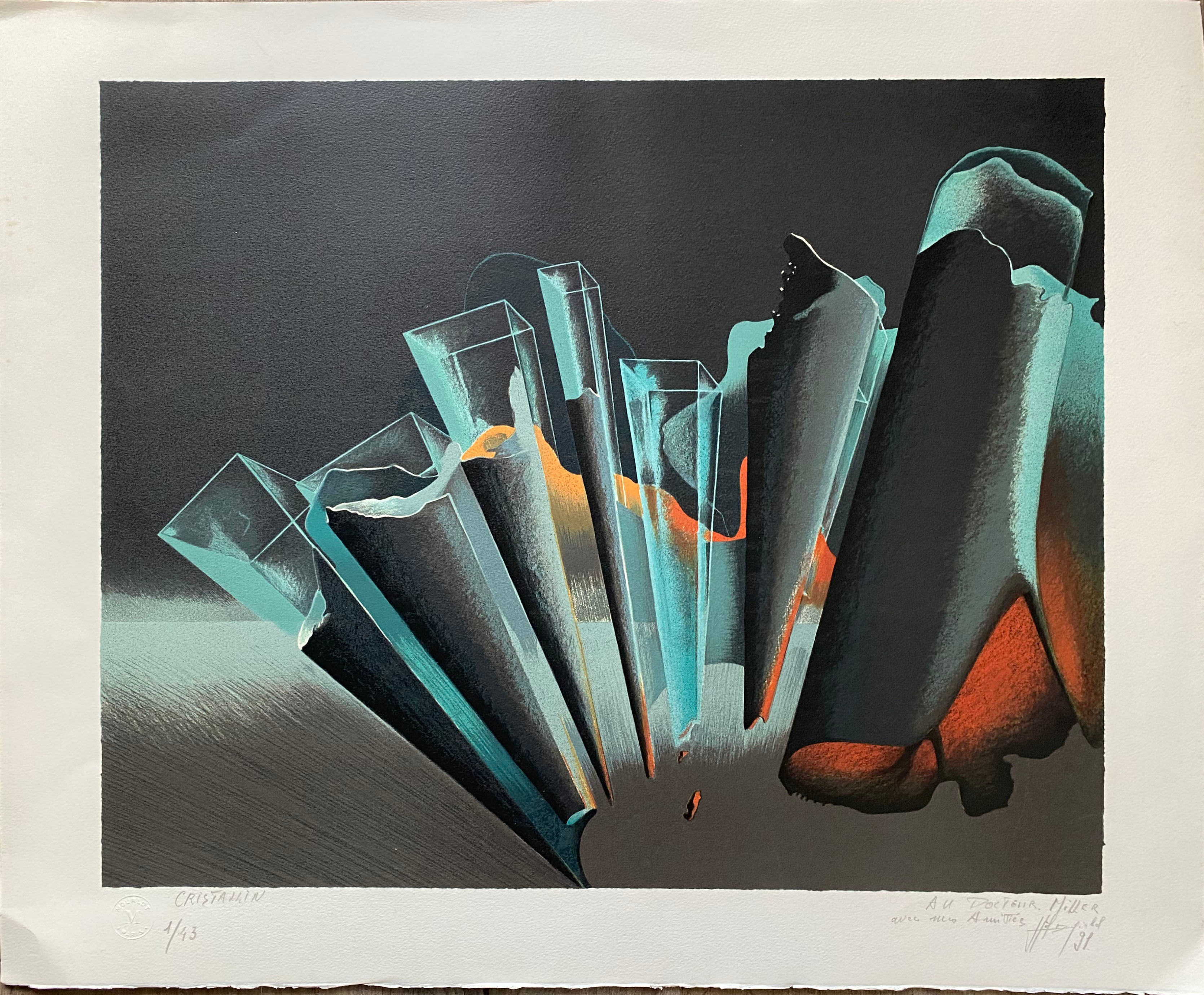"Cristallin" lithograph by Michel Hild