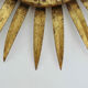 Sun mirror, witch's eye, gilded metal, 70s