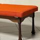 Colourful wooden bench with fabric, 1960s