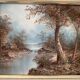 Signed oil painting - landscape - irène cafieri