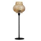 Table lamp with a textured antique globe and a golden base