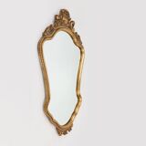 Baroque gilted wooden mirror, france 1950s