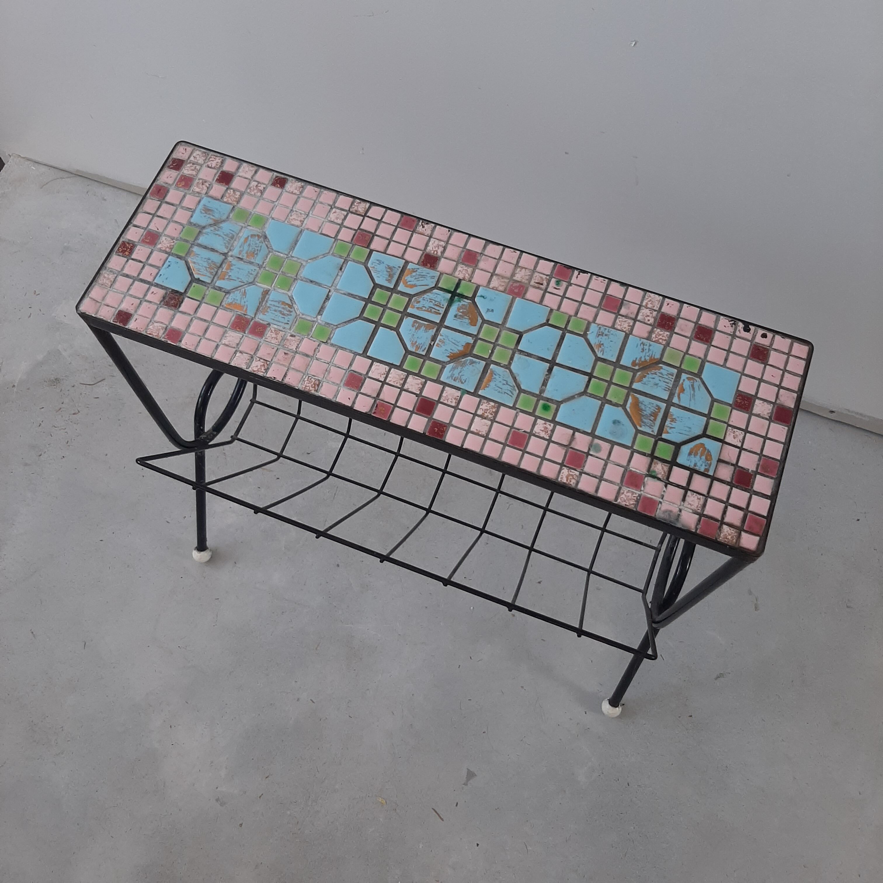 Vintage metal and mosaic magazine door