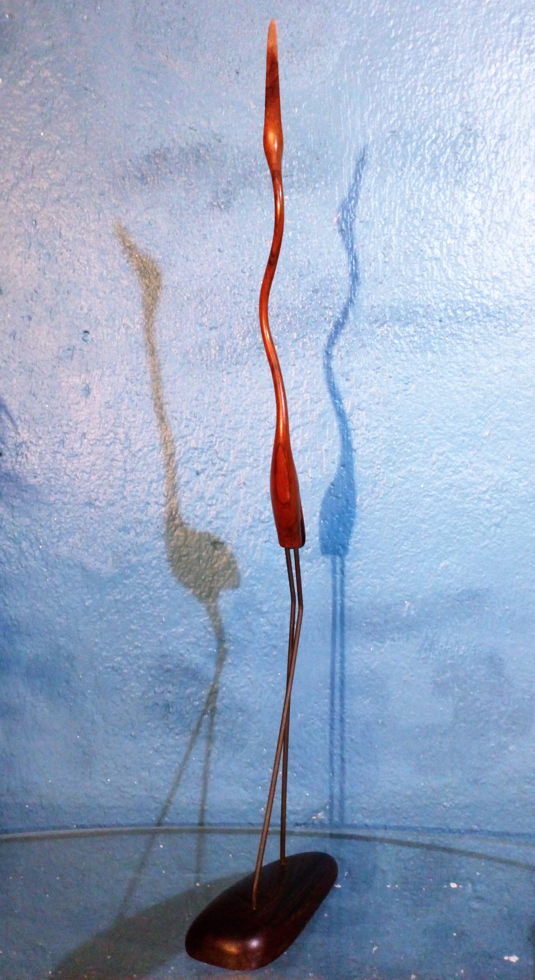 Rosewood statuette "Heron" 1960s