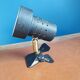 Black metal clip-on lamp articulated 70's
