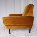 Vintage yellow velvet armchairs