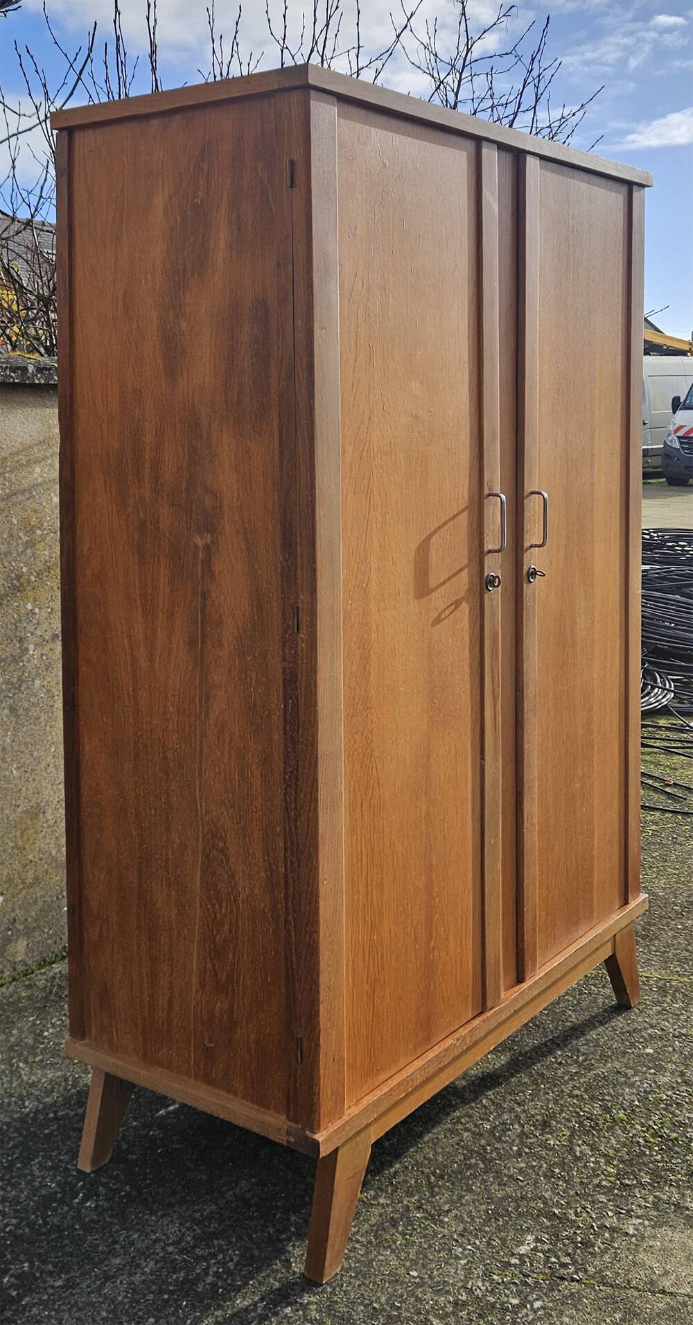 Wardrobe, shelves, oak, vintage, 1950s / 60s