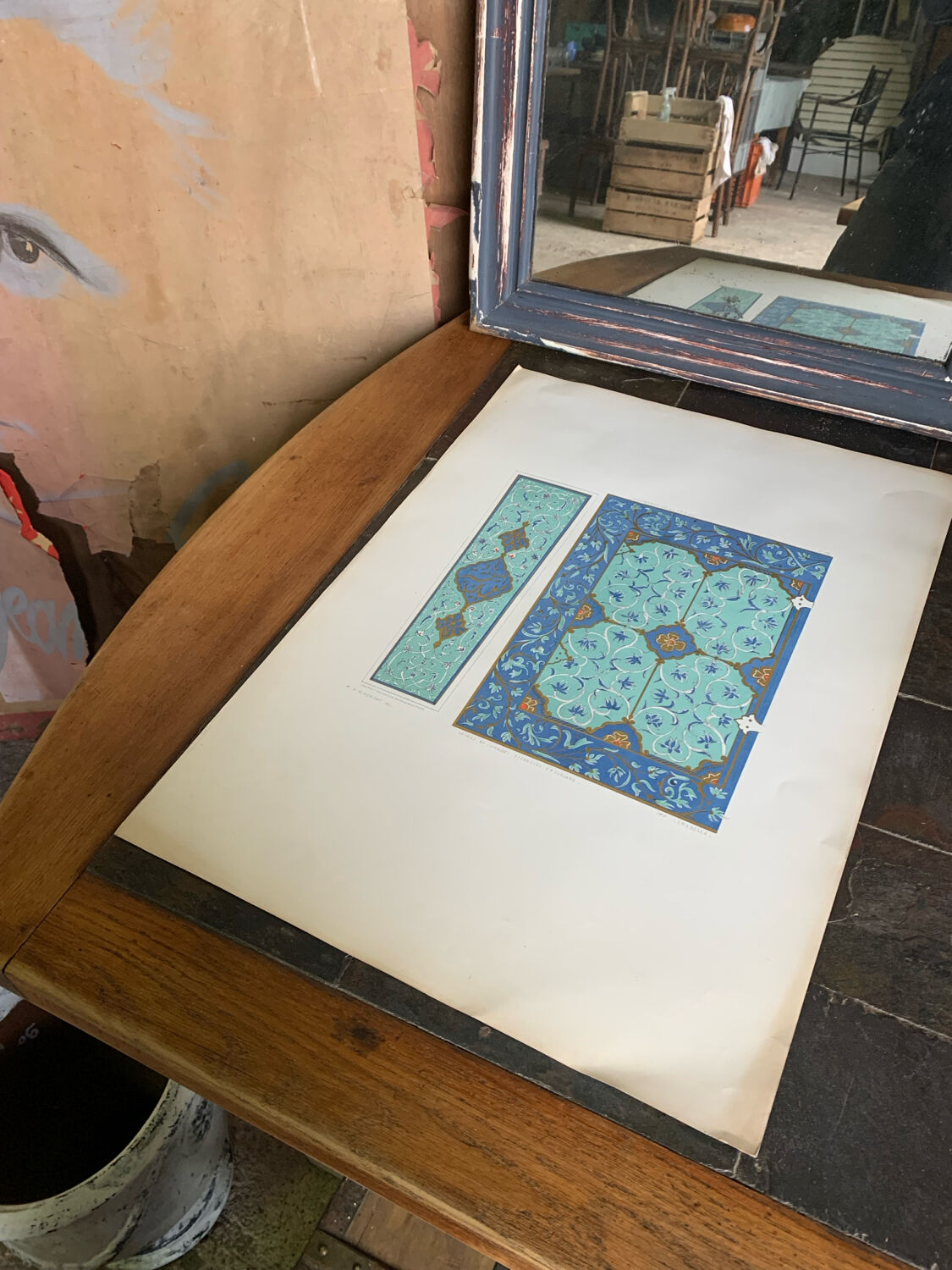 Lithographie ancienne orientale - Ornements de la Perse