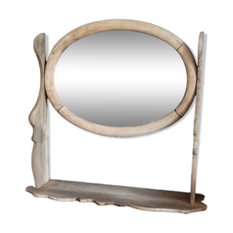 Mirror dressing table solid wood frame bevelled aero-gummed patinated