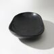 Organic shaped black wooden bowl, 1960s