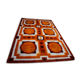 Vintage carpet in wool - 'fity shades of orange' - Germany - 1960's