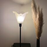 Table lamp made from an old glass lampshade, between art nouveau and art deco