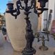 Large antique candelabra in black patinated babbitt – 19th century