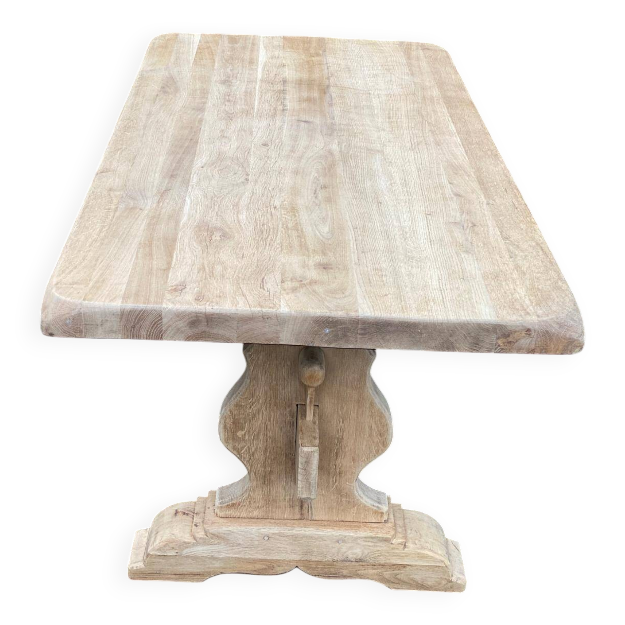 Table à manger de monastère rénovée en chêne massif du 19ème 200cm